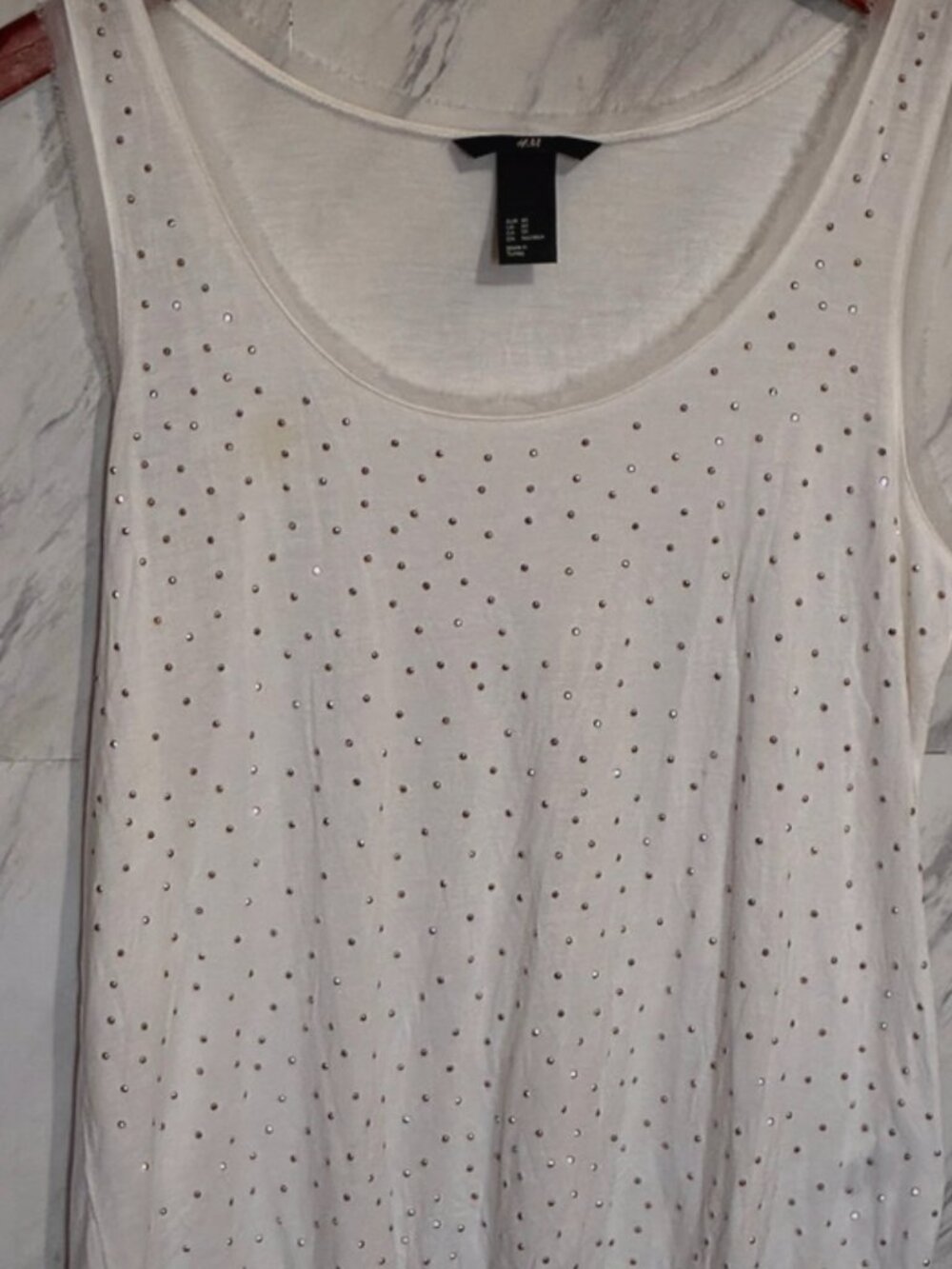 H&M White Sleeveless Tank Top Size S